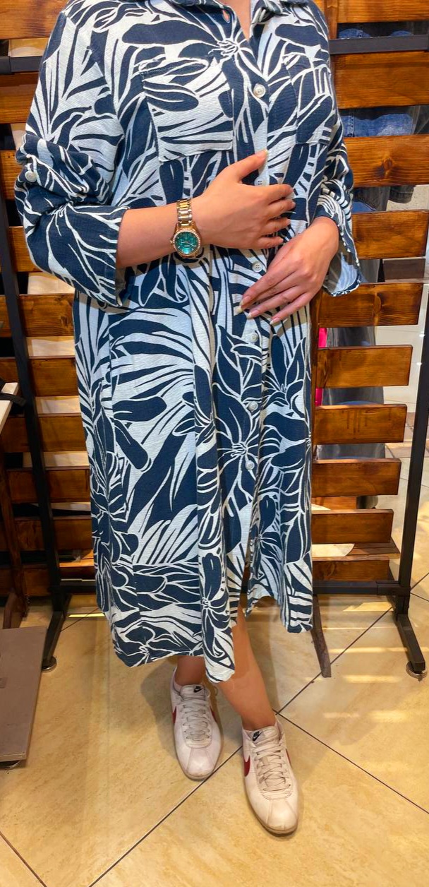 مانتو کفتان لینن طرح دار 